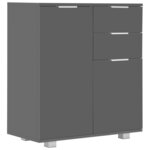 vidaXL Buffet Gris brillant 71x35x80 cm Bois d'ingénierie