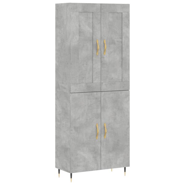 vidaXL Buffet haut Gris béton 69 5x34x180 cm Bois d'ingénierie