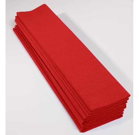 Paquet de 10 feuilles de papier crépon M75 2.5x0.5m rouge CLAIREFONTAINE