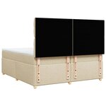 vidaXL Sommier à lattes de lit avec matelas Crème 200x200 cm Tissu