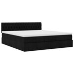 VidaXL Cadre de lit ottoman avec matelas noir 160x200 cm tissu