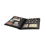 Classeur Premium cuir 64 pages pour timbres. Couleur - Noir