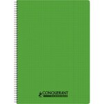 Cahier spirale 180 pages 5x5 90 g avec couverture polypropylène assortie  format 21 x 29 7 cm CONQUERANT