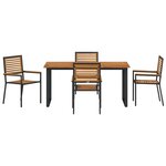 vidaXL Ensemble de salle à manger pour jardin 5 Pièces Noir