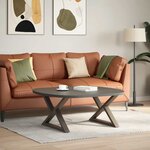 vidaXL Pieds de table basse 2 pièces Acier naturel 70 x (42-43 3) cm Acier