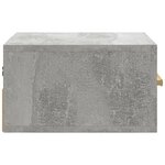 vidaXL Table de chevet murale gris béton 35x35x20 cm