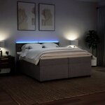 vidaXL Sommier à lattes de lit avec matelas Taupe 200x200 cm Tissu