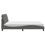 vidaXL Lit avec matelas gris foncé 180x200 cm tissu