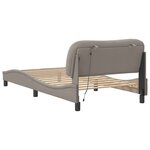 vidaXL Cadre de lit avec lumières LED taupe 100x200 cm tissu