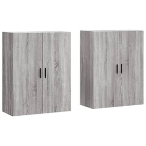 vidaXL Armoires murales 2 Pièces sonoma gris 69 5x34x90 cm