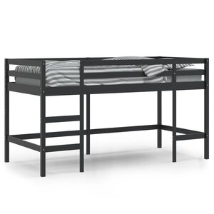 vidaXL Lit mezzanine d'enfants sans matelas avec échelle noir 90x200cm