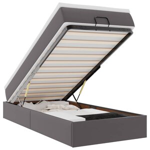 VidaXL Cadre de lit ottoman avec matelas gris 90x190 cm similicuir