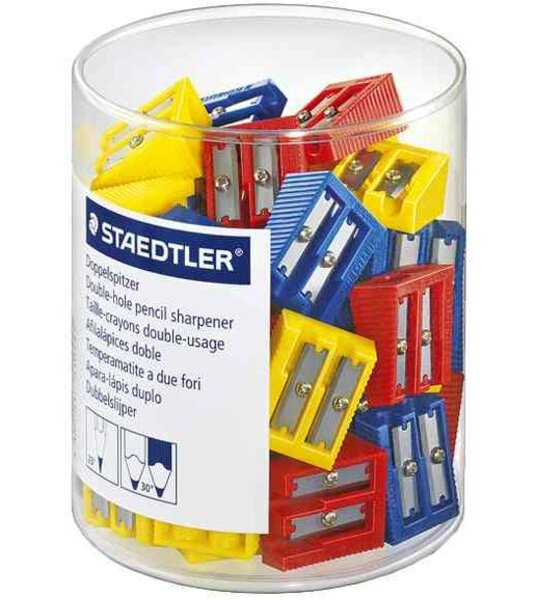 Lot de 50 Taille-crayon double-usage  en matière plastique  Coloris Assortis STAEDTLER