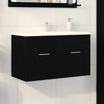 Meuble de salle de bain vidaXL Noir Chêne 90x38 5x46 cm Bois d'ingénierie