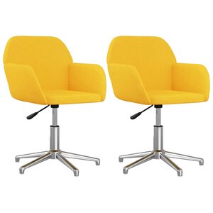 vidaXL Chaises pivotantes à manger lot de 2 jaune moutarde tissu