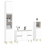 vidaXL Ensemble de meubles salle de bain 3 Pièces blanc bois d'ingénierie