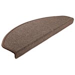 vidaXL Tapis d'escalier 15 pièces 65 x 24 x 4 cm Marron café Demi-rond Grand