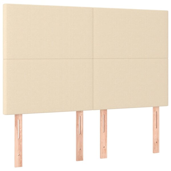 vidaXL Têtes de lit 4 Pièces Crème 72x5x78/88 cm Tissu