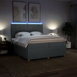 vidaXL Sommier à lattes de lit avec matelas Gris foncé 200x200cm Tissu