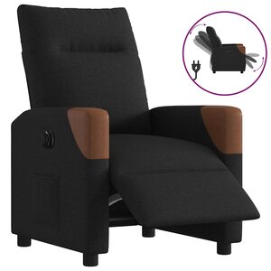vidaXL Fauteuil inclinable électrique Noir Tissu
