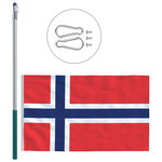 vidaXL Drapeau Norvège et mât en aluminium 6 m