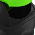vidaXL Poubelle avec couvercle pivotant 60 L Noir et vert