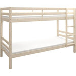 Lits superposés séparables enfant - 2 x 90 x 190 cm - Pin massif naturel - Sommier inclus