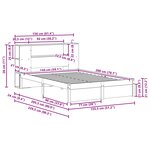 vidaXL Cadre de lit avec tête de lit de rangement 2 Pièces Cire marron