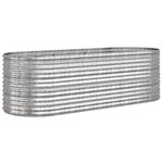 vidaXL Lit surélevé de jardin Acier enduit de poudre Argenté