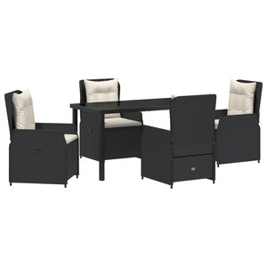 vidaXL Ensemble de salle à manger de jardin 5 pièces noir poly rattan