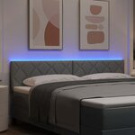 vidaXL Tête de lit avec des lumières à LED Gris clair 180 cm tissu