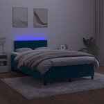 vidaXL Sommier à lattes de lit avec matelas LED Bleu foncé 120x200 cm