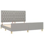 vidaXL Cadre de lit avec tête de lit Gris clair 160x200 cm Tissu