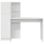 vidaXL Bureau 2 Pièces Blanc