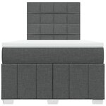 vidaXL Sommier à lattes de lit avec matelas Gris foncé 120x200cm Tissu