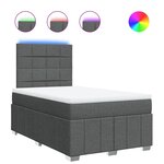 vidaXL Sommier à lattes de lit avec matelas gris foncé 120x190cm tissu
