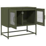 vidaXL Meuble TV vert olive 68x39x60 5 cm acier laminé à froid