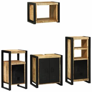 vidaXL Ensemble de mobilier de salle de bain 4 Pièces Bois Recyclé Solide