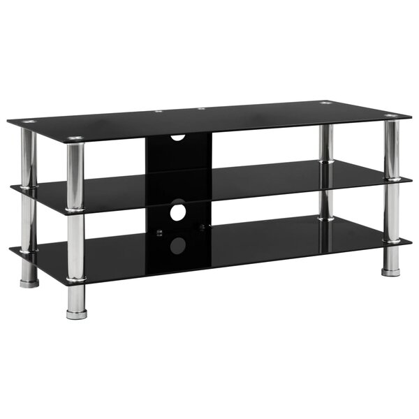vidaXL Meuble TV Noir 90 x 40 x 40 cm Verre trempé