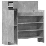 vidaXL Armoire à chaussures gris béton bois d'ingénierie