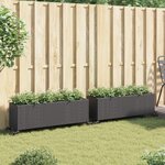 vidaXL Jardinières et roulettes 2 Pièces noir 107x32x38 cm résine tressée
