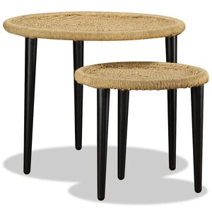 vidaXL Table basse 2 Pièces jute naturelle