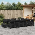 vidaXL Ensemble à manger de jardin 17 Pièces coussins noir résine tressée