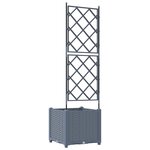 vidaXL Jardinière avec Treillis Gris clair 40x40x143 cm