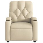 vidaXL Fauteuil inclinable de massage crème tissu