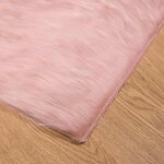 vidaXL Tapis en Peau de Mouton Synthétique Rose 80 x 200 cm Polyester