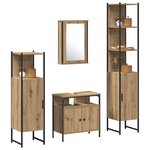 vidaXL Ensemble de mobilier de salle de bain 4 Pièces chêne artisanal