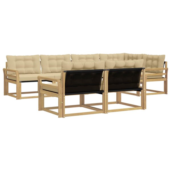 vidaXL Ensemble de canapés d'extérieur 7 pc Blanc et Beige