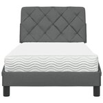 vidaXL Lit avec matelas gris foncé 80x200 cm tissu