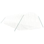 vidaXL Serre avec cadre en acier blanc 30 m² 10x3x2 m